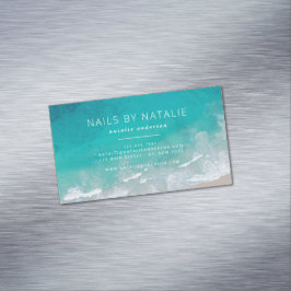 Moderne minimale Ocean Beach Typografie chic Magnetische Visitenkarte