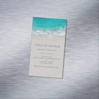 Moderne minimale Ocean Beach Typografie chic Magnetische Visitenkarte