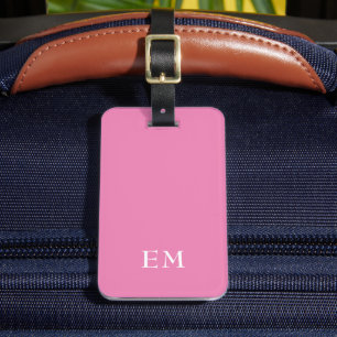 Moderne, minimale rosa Mit Monogramm Initialen Gepäckanhänger