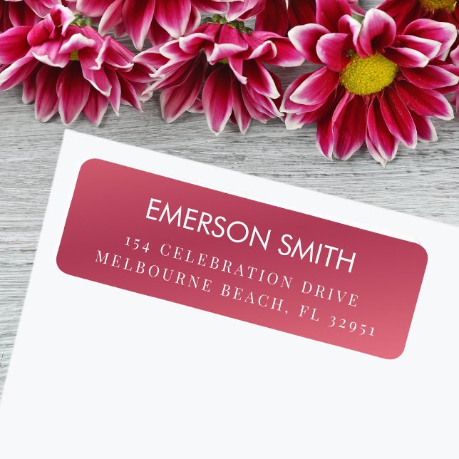 Moderne minimale rosa Rücksendeadresse ( custom pink return address labels! personalized with your name and address High-quality adhesive.)