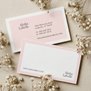Moderne minimale Rosa und Weiß Typografie Visitenkarte