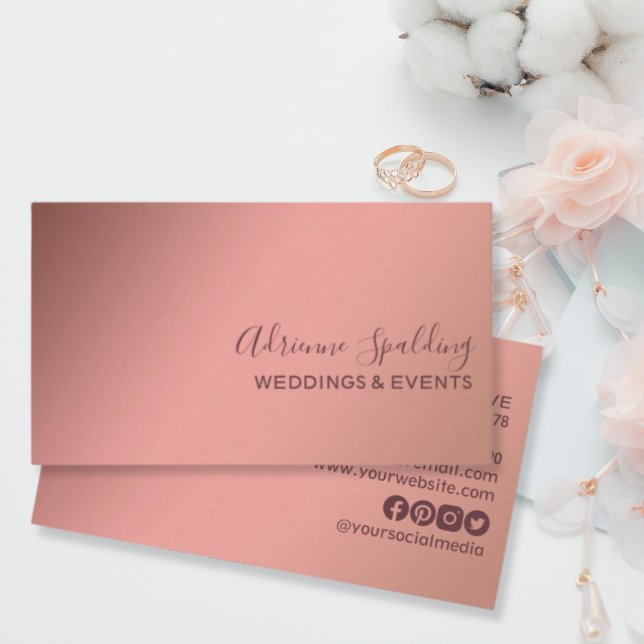 Moderne minimale Rose Gold Gradient Visitenkarte (Von Creator hochgeladen)