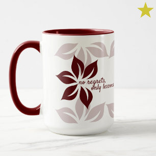 Moderne Minimale Rote Blumige Positive Lebensweish Tasse