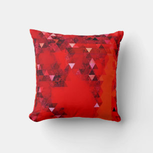 Moderne Minimale Rote Grunge Dreiecke Abstrakt Kissen