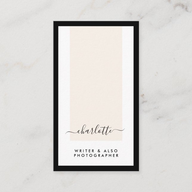 Moderne minimale Sauberkeit Elegante Kalligrafie V Visitenkarte (Vorderseite)