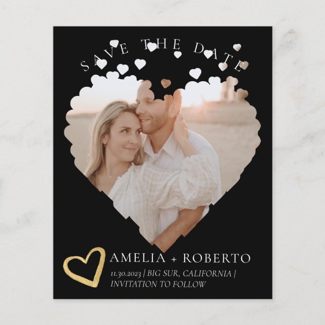 Moderne Minimale Save the Date-Foto-Karte Flyer (Vorne)