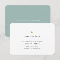 Moderne Minimale Schreibmaschine Gold Heart Weddin