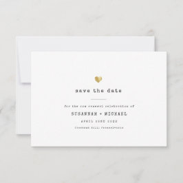 Moderne Minimale Schreibmaschine Gold Herz-Wind Er Save The Date