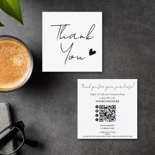 moderne minimale Schriftart Danke für Ihre Bestell Quadratische Visitenkarte