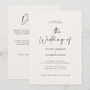 Moderne minimale Schwarz-weiße Detail QR Code Hoch Einladung