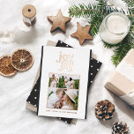 Moderne minimale Schwarz-weiße Weihnachtstypografi Folien Feiertagskarte<br><div class="desc">Moderne minimale fröhliche Weihnachts-Foto-Folie Urlaubskarte. Schönes,  kühn grafisches Typografie-Design. Teil einer Sammlung. Einfarbiges Schwarz-weißes Design.</div>