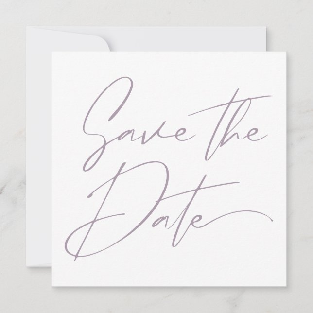 Moderne Minimale Script Calligrafy Blush Pink Rosé Save The Date (Vorderseite)