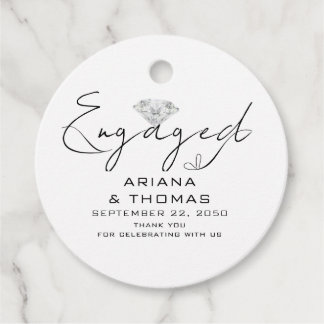 Moderne Minimale Script-Engagement Party Geschenkanhänger