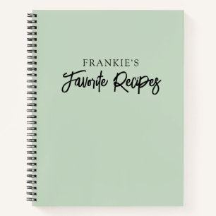 Moderne minimale Script Mint Green Cooking Rezept Notizbuch