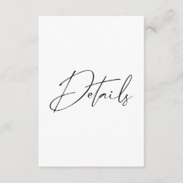Moderne minimale Skriptkalligrafie-Hochzeitdetails Begleitkarte