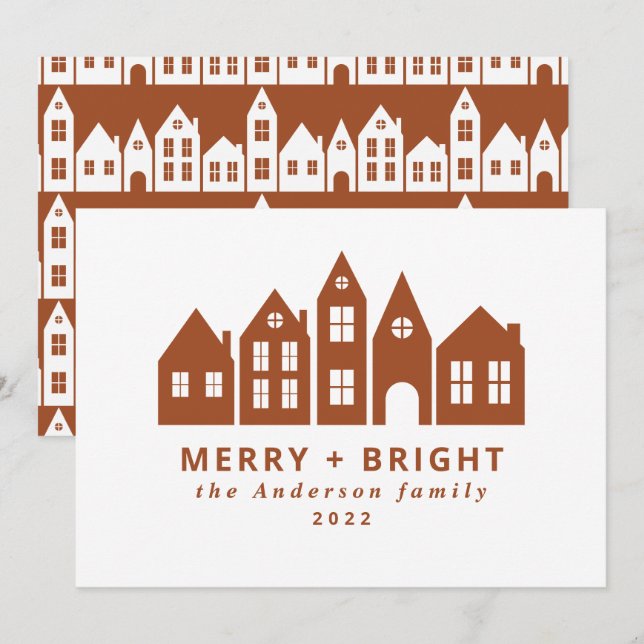 Moderne minimale Terracotta Weihnachten Nordische  (Vorne/Hinten)