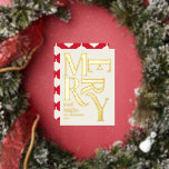 Moderne minimale traditionelle frohe Weihnachten Folien Feiertagskarte<br><div class="desc">Moderne minimale traditionelle Retro Vintage Grafik Typografie frohe Weihnachtskarte. Teil einer kühnen Ferienkollektion. Echte Folie fügt eine elegante Designer-Touch hinzu.</div>