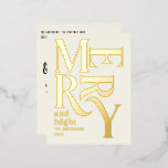 Moderne minimale traditionelle Sahne frohe Weihnac Folien Feiertagspostkarte<br><div class="desc">Moderne minimale traditionelle Retro Vintage Grafik Typografie marineblaue fröhliche Weihnachtskarte. Teil einer kühnen Ferienkollektion. Echte Folie fügt eine elegante Designer-Touch hinzu.</div>