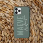 Moderne minimale Typografie durch grüne Eleganz Case-Mate iPhone 14 Pro Hülle<br><div class="desc">Moderne minimale Typografie schluckt grün und weiß elegante,  einfache,  personalisierte Handy Gehäuse Design.</div>