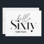 Moderne minimale Typografie, einfach 60. Geburtsta Einladung<br><div class="desc">Moderne minimale Typografie einfach schwarz-weiß 60. Geburtstagseinladung. Teil einer zeitgenössischen Sammlung.</div>