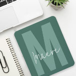 Moderne minimale Typografie-Monogramm-Grün Mousepad<br><div class="desc">Moderne minimale Typografie Monogramm Salbei Grün und Weiß elegante einfache,  personalisierte Gehäuse Design.</div>