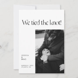 Moderne minimale Typografie nur verheiratet Elopem Ankündigung