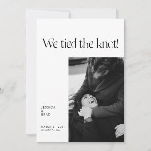 Moderne minimale Typografie nur verheiratet Elopem Ankündigung