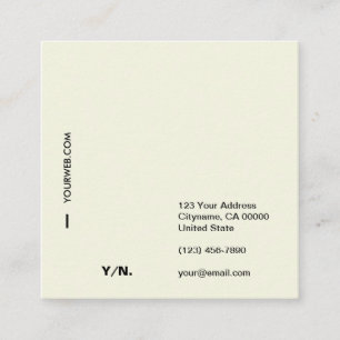 Moderne minimale Typografie-Quadrat-Visitenkarte Quadratische Visitenkarte