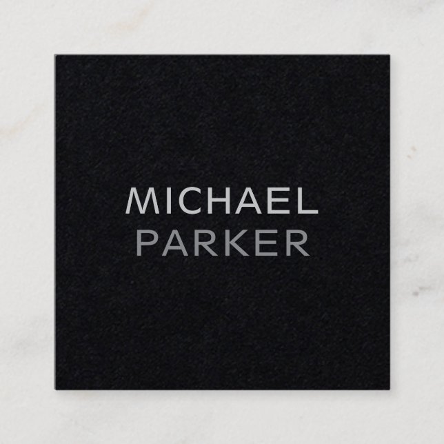 Moderne Minimale Typografie Schwarz und Bold auf S Quadratische Visitenkarte (Vorderseite)