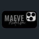 Moderne minimale Typografie Schwarz-weiß elegant Case-Mate iPhone 14 Pro Hülle<br><div class="desc">Moderne minimale Typografie Schwarz-weiß elegante,  einzigartige personalisierte Handy Gehäuse Design.</div>