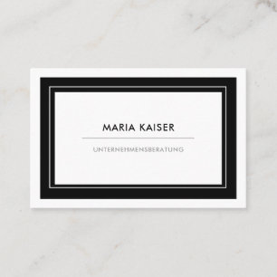 Moderne Minimale Visitenkarte in Schwarz