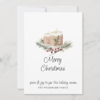 Moderne Minimale Wasserfarbe Weihnachtskerzen & Pi