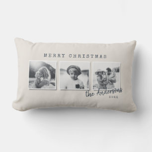 Moderne minimale Weihnachts-Multi-Foto-Wohngestalt Lendenkissen