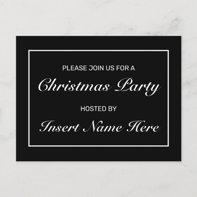 Moderne Minimale Weihnachts-Party Einladung Postka (Vorderseite)