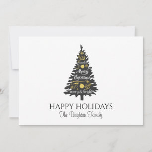 Moderne Minimale Weihnachtsbaumflatterkarte Feiertagskarte
