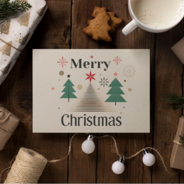 Moderne Minimale Weihnachtsbaumkarte Postkarte (Von Creator hochgeladen)
