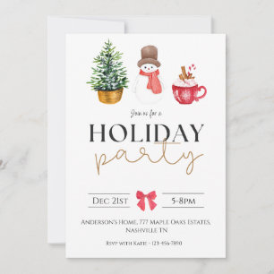Moderne Minimale Weihnachtsfeiertage Party Einladu Einladung