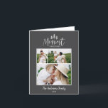 Moderne minimale Weihnachtszeit rustikale Multi-Fo Feiertagskarte<br><div class="desc">Moderne minimale Weihnachtszeit rustikale stilvolle Multi-Foto-Urlaubskarte. Mit modernem handgezeichneten Text und Bäumen. Die Hintergrundfarbe kann angepasst werden. einfaches Weihnachtsgeschenk mit minimalem Stil</div>