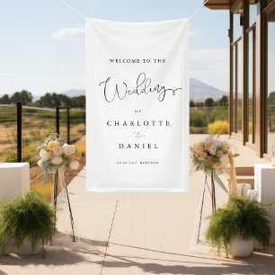 Moderne, minimale, weiße Hochzeit Banner