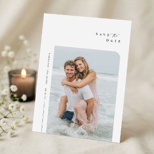Moderne Minimale Zeitgenössische Foto-Hochzeit Save The Date