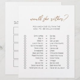 Moderne, minimale Zwei-Seiten-Bingo-Baby-Duschspie