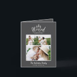 Moderne minimalgesegnete Weihnachten rustikal 3 Fo<br><div class="desc">Moderne minimale Weihnachten rustikale stilvolle Multi-Foto glücklichsten Urlaubskarte. Mit modernem handgezeichneten Text und Bäumen. Die Backenfarbe kann individuell angepasst werden,  einfache Weihnachten modern minimalistisch stilvoll.</div>