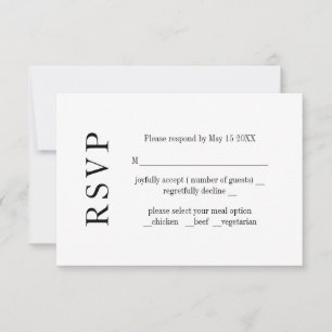 Moderne Minimalismus-Hochzeits-RSVP-Karte RSVP Karte