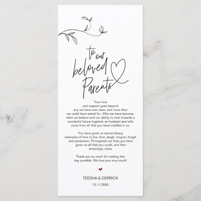 Moderne Minimalismus Platz Einstellung Dankeschön  Programm (Vorderseite)