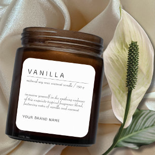 Moderne minimaliste bougie cosmétique étiquette pr