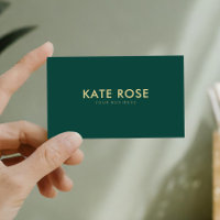 Moderne minimaliste Carte de visite vert émeraude