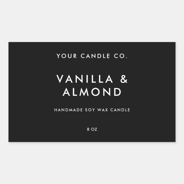 Moderne minimaliste Étiquette de bougie (Devant)