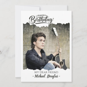 Moderne minimaliste heureux Carte photo d'annivers