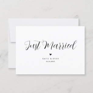 moderne minimaliste juste marié mariage faire-part