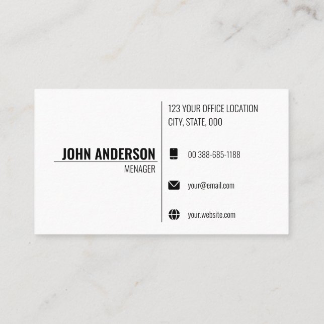 Moderne minimaliste Modèle Carte de visite (Dos)